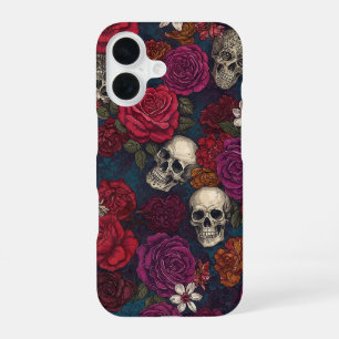Skulls and Flowers iPhone 16 Case