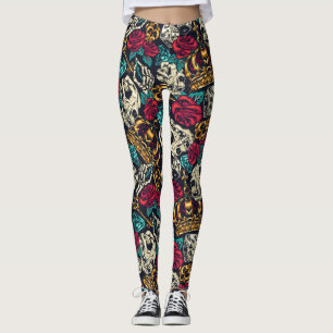 Skulls and Flowers Leggings