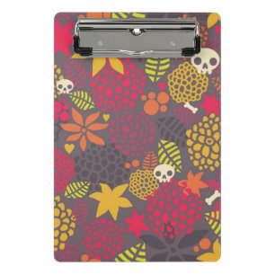 Skulls and flowers. mini clipboard