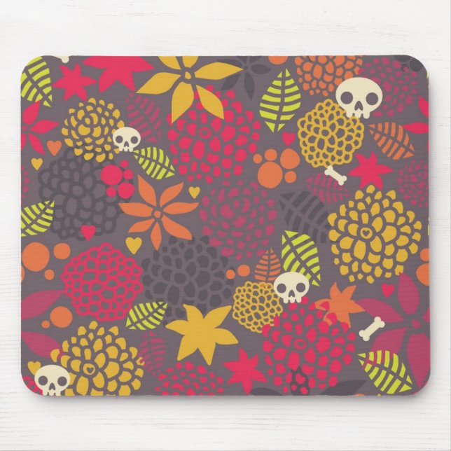 Skulls and flowers. mouse pad (Front)