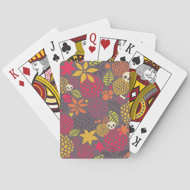Skulls and flowers. playing cards (Back)