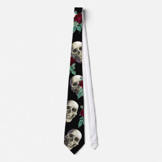 Skulls and Flowers Tie