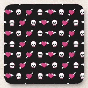 Skulls and hearts coaster