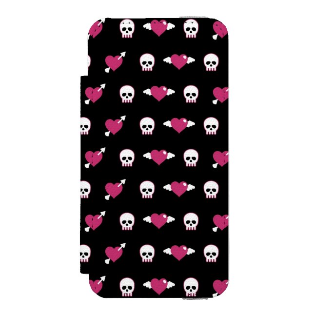 Skulls and hearts incipio iPhone wallet case (Folio Front)