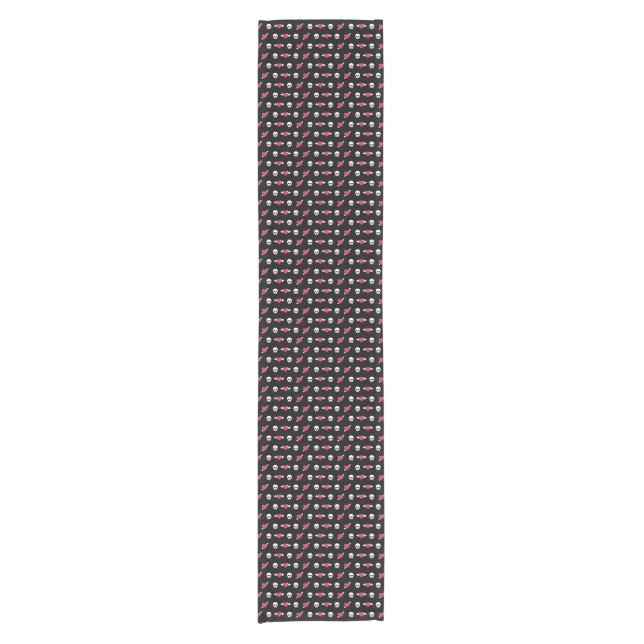 Skulls and hearts short table runner (Front)
