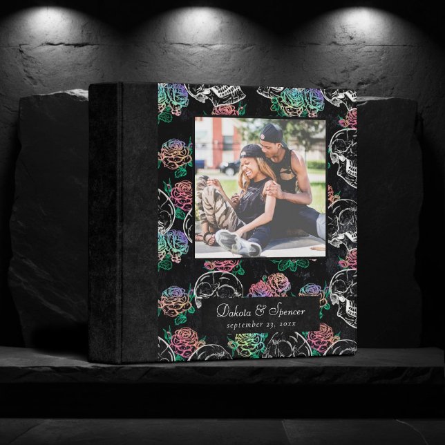 Skulls and Ombre Roses | Gothic Glam Wedding Album Binder (Creator Uploaded)