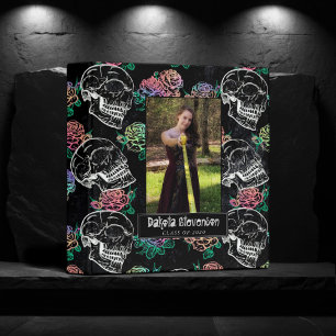 Skulls and Ombre Roses Gothic Pastel Grad Album Binder