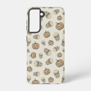 Skulls and Pumpkins Halloween Pattern Samsung Galaxy Case