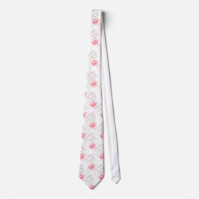 Skulls and Red Roses Tie (Front)