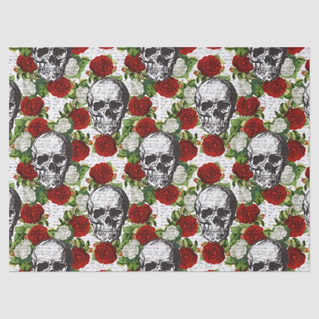 Skulls and Roses Tissue Paper (Front)