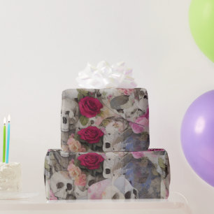 Skulls and Roses Wrapping Paper
