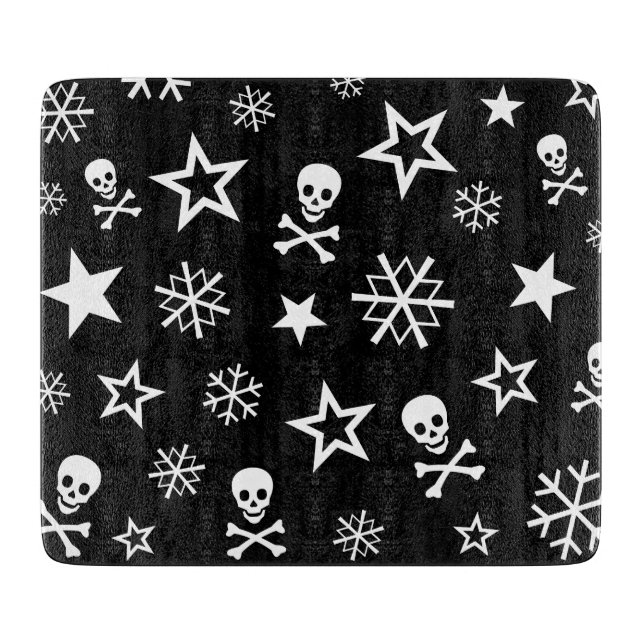 Skulls and Snowflakes Cutting Board (Front)