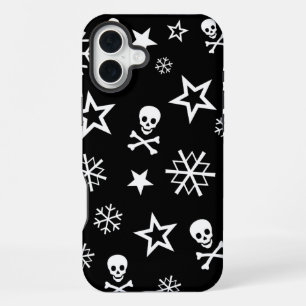 Skulls and Snowflakes iPhone 16 Plus Case