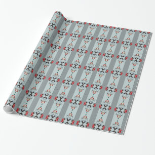 Skulls and spiders wrapping paper