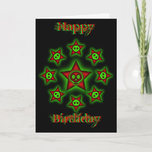 Skulls and Stars Birthday Card