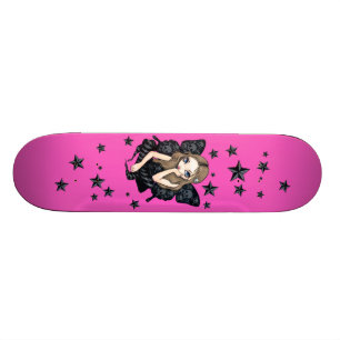 Skulls and Stars pink gothic fairy Skateboard