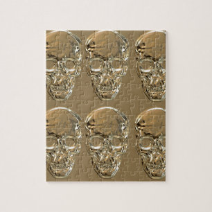 Skulls background gold jigsaw puzzle