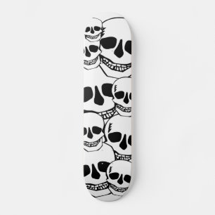Skulls black skateboard deck