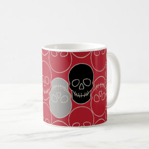 Skulls - Blood Red and Bone White Coffee Mug