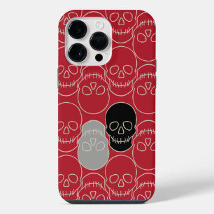 Skulls - Blood Red and Bone White iPhone 14 Pro Max Case