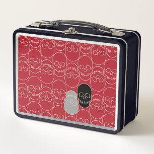  Skulls - Blood Red and Bone White  Metal Lunch Box