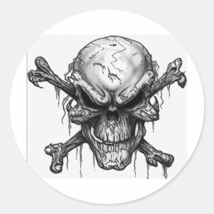 skulls classic round sticker