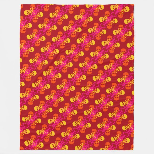 Skulls & Crossbones Fleece Blanket (Front)