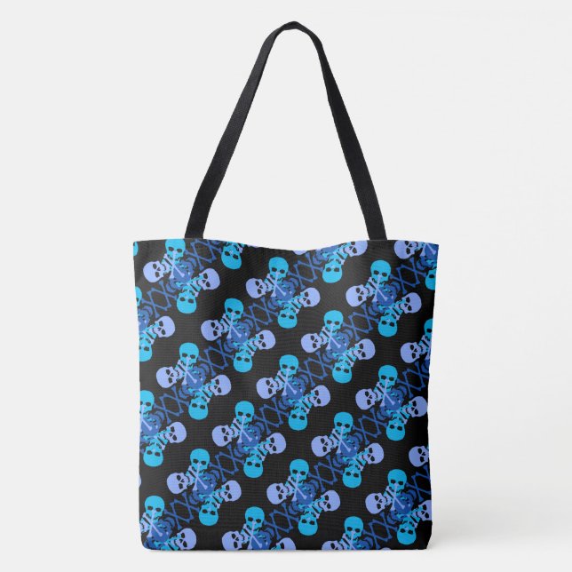 Skulls & Crossbones Pattern Tote Bag (Back)