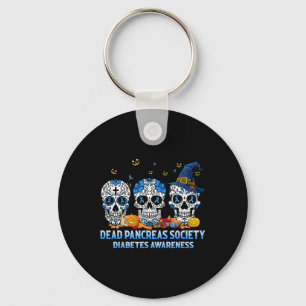 Skulls Dead Pancreas Society Diabetes Awareness Ha Keychain