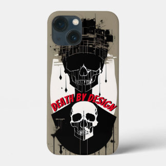 Skulls death by design black white red dripping iPhone 13 mini case