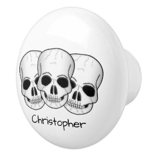 Skulls Design Personalised Ceramic Knob