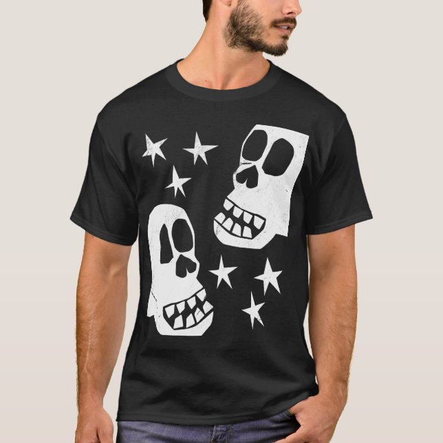 Skulls Dia De Los Muertos Halloween T-Shirt (Front)