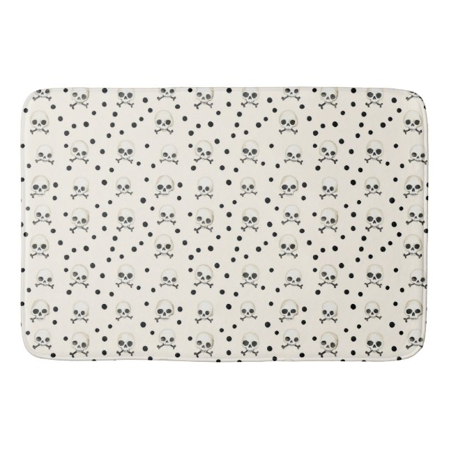 Skulls & Dots Bath Mat (Front)