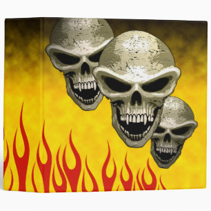 Skulls Flaming Binder