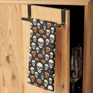 Skulls for Halloween Kitchen Towel