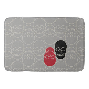 Skulls - Ghost Grey and Bone White Bath Mat