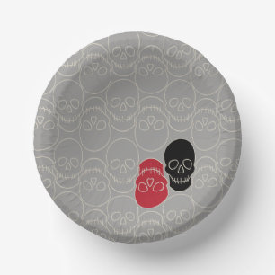 Skulls - Ghost Grey and Bone White Paper Plate