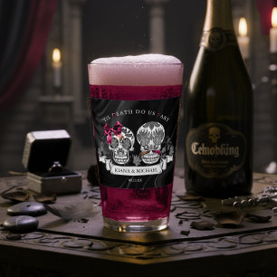 Skulls Gothic Hallowedding Burgundy ID866  Glass