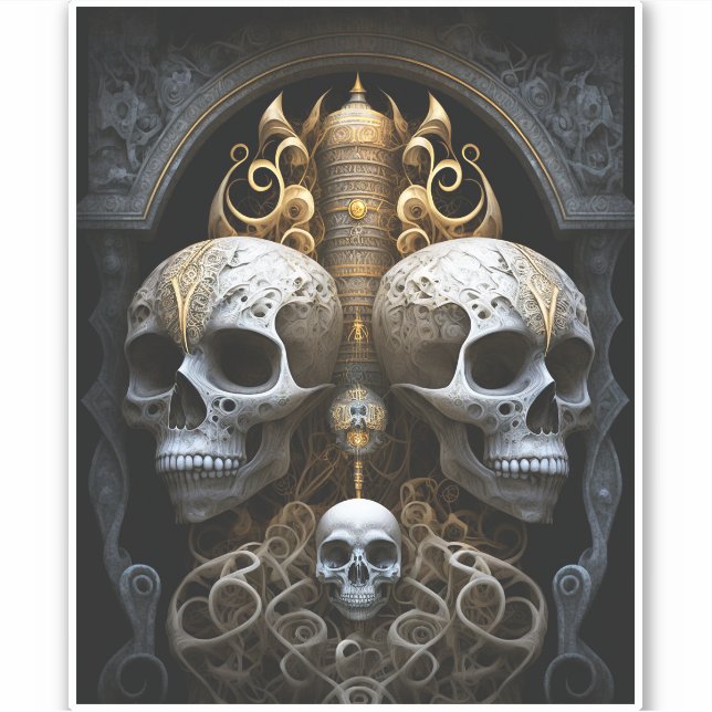 Skulls Gothic Horror Goth Surreal Art (Front)