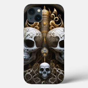 Skulls Gothic Horror Goth Surreal Art iPhone 13 Case