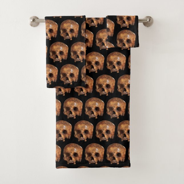 Skulls Halloween Bath Towel Set (Insitu)