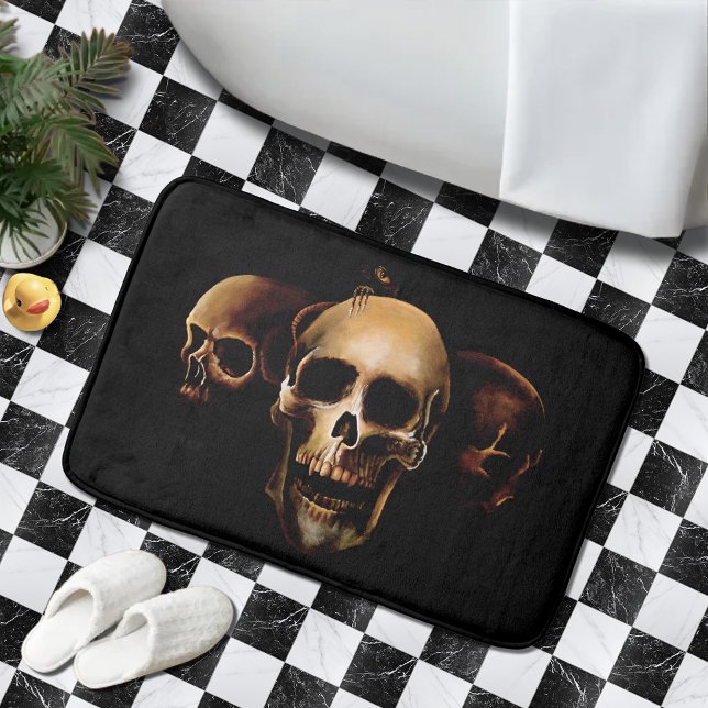 Skulls Human black Bath Mat (Creator Uploaded)