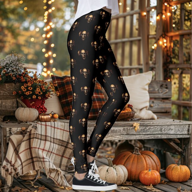 Skulls Human Black Leggings (Creator Uploaded)