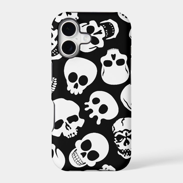 Skulls in Black Background Pattern (Back)