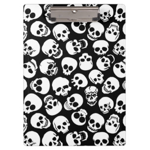 Skulls in Black Background Pattern Clipboard