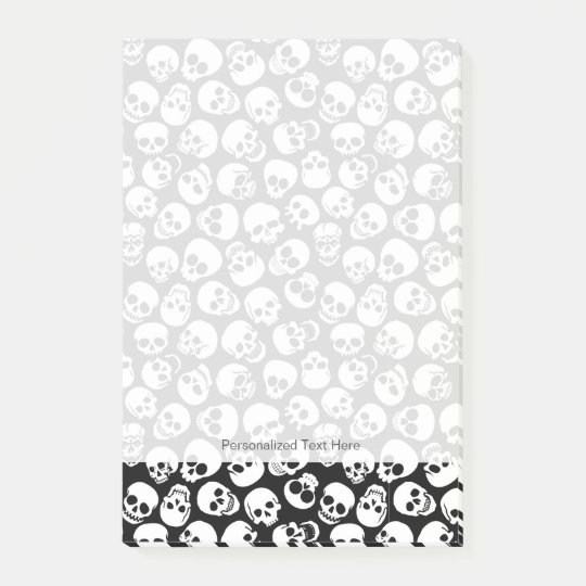 Skulls in Black Background Pattern Post-it Notes