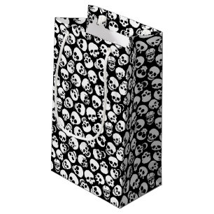 Skulls in Black Background Pattern Small Gift Bag