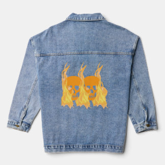 Skulls in Fire Women's Denim Jacket