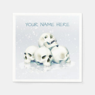 Skulls in the snow. Personalized Napkin