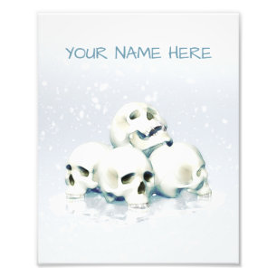 Skulls in the snow. Personalized Photo Print